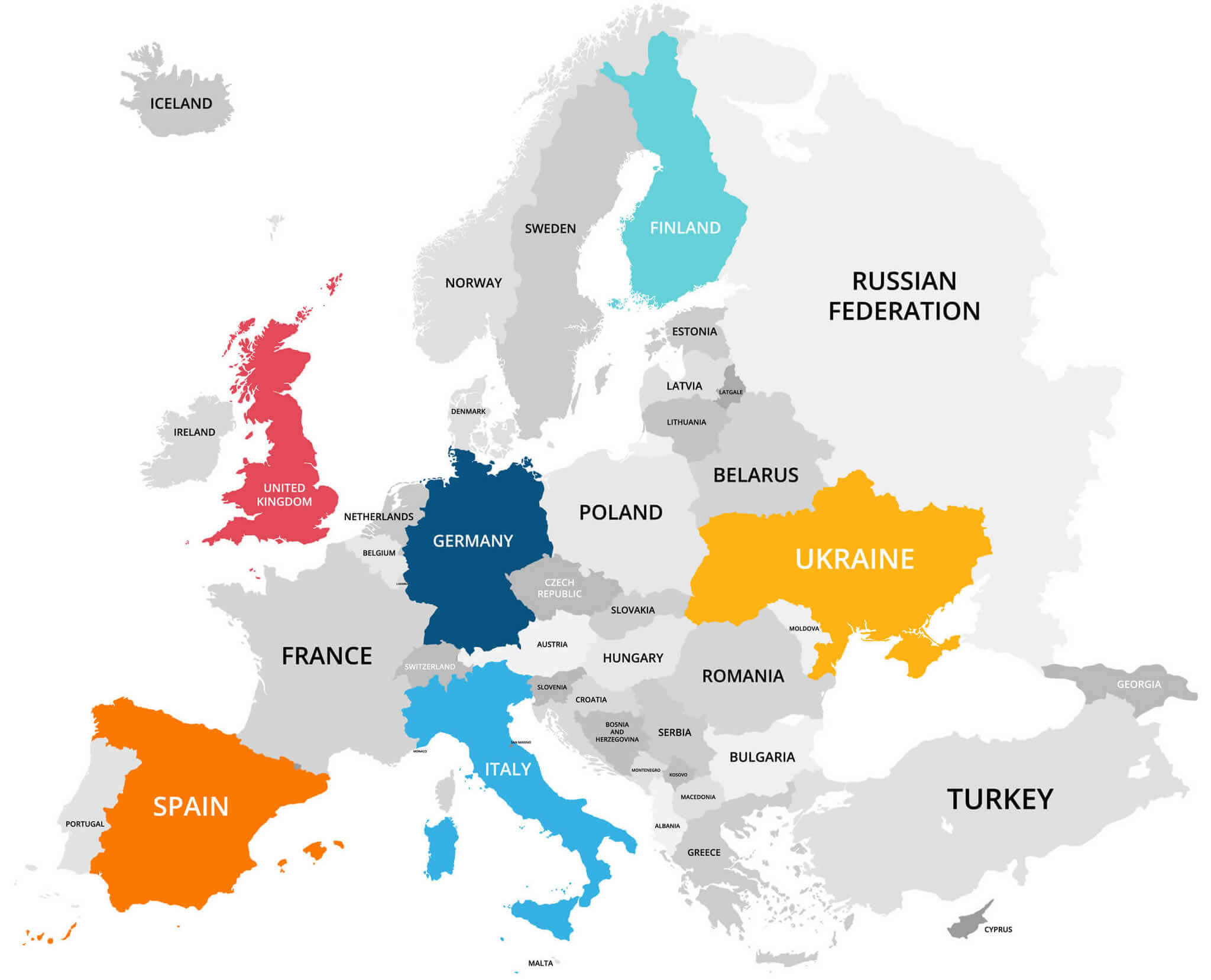 Carte infographique : la Belgique en Europe