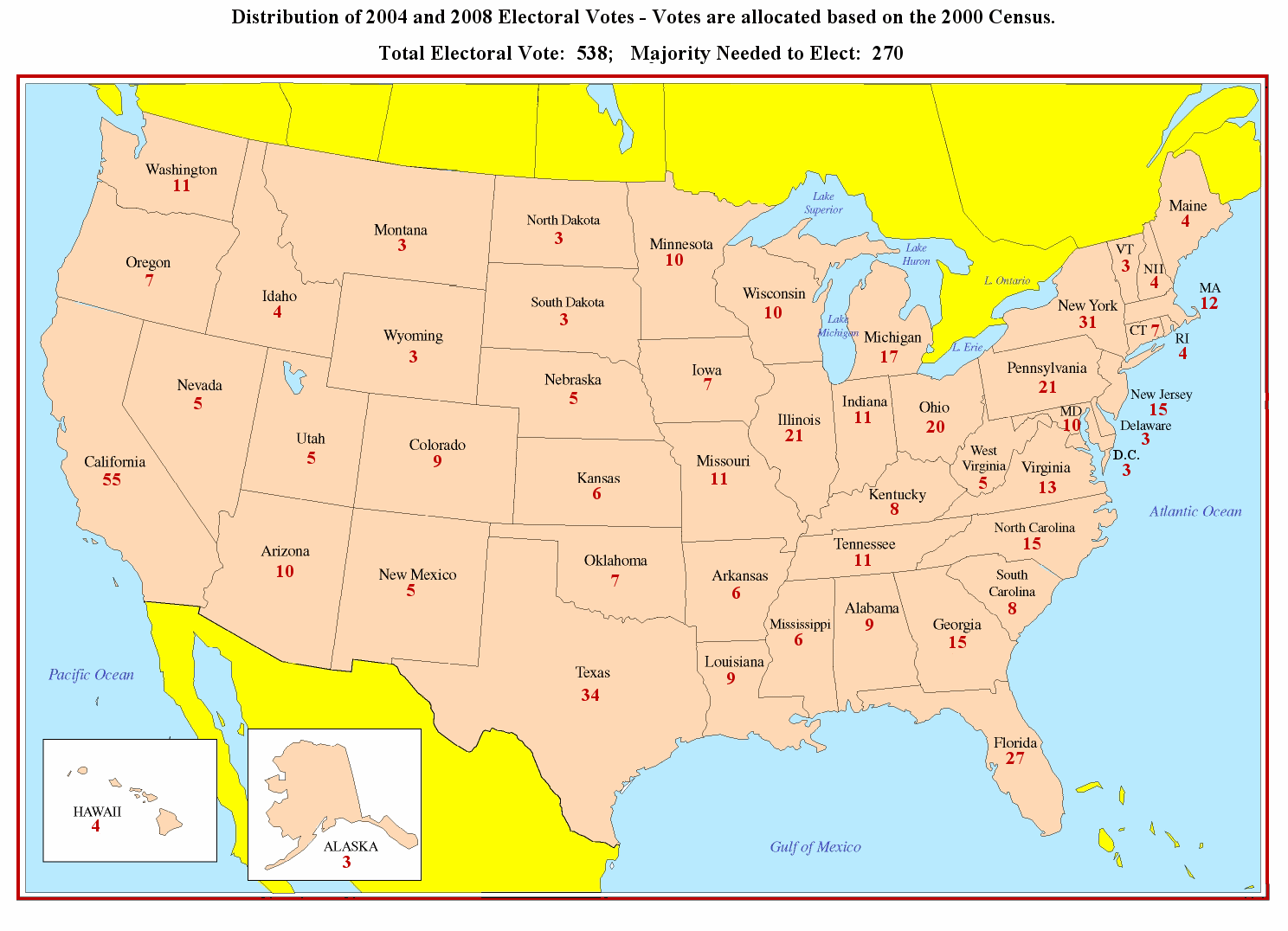 etats unis electoral votes