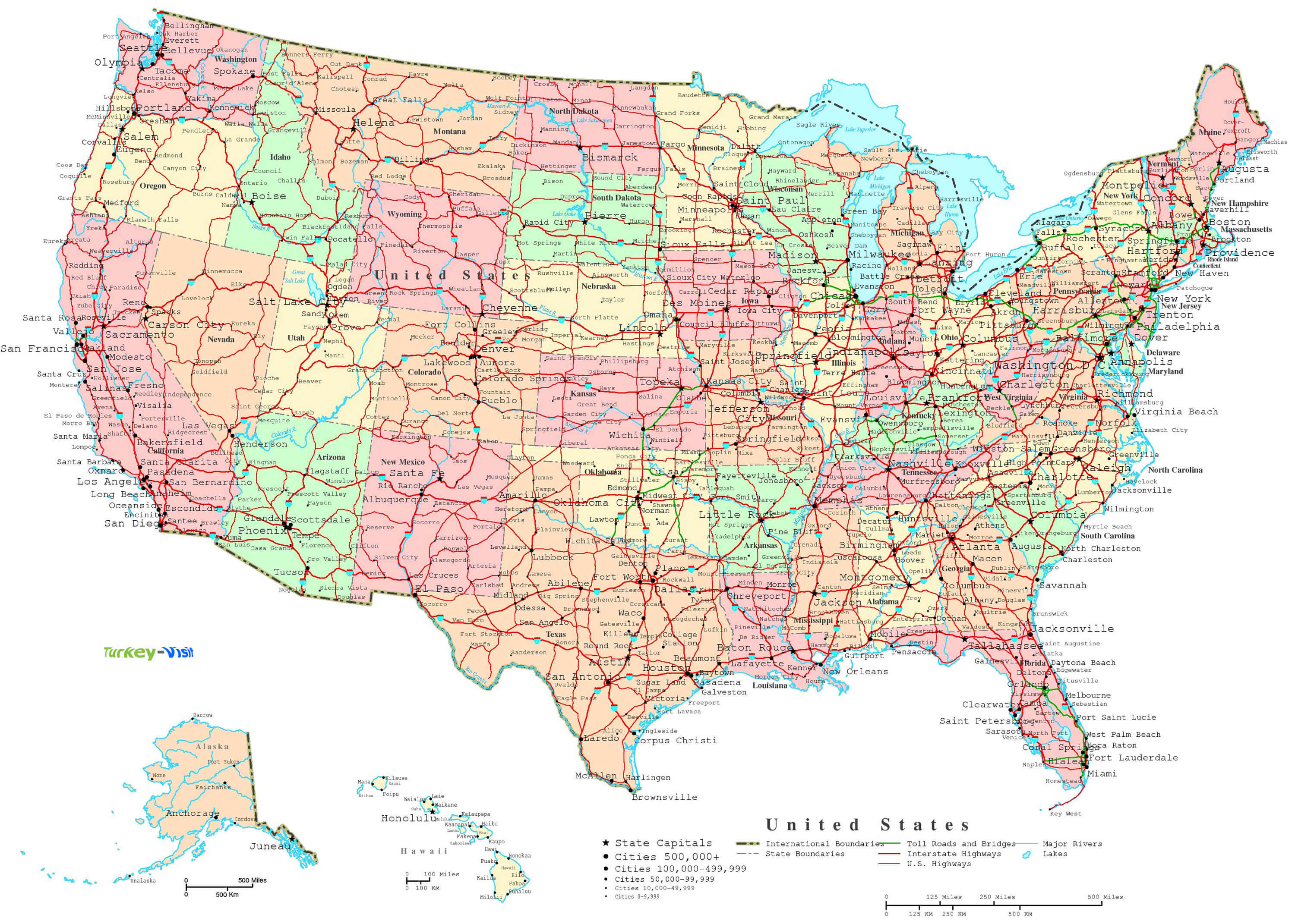 etats unis villes carte b