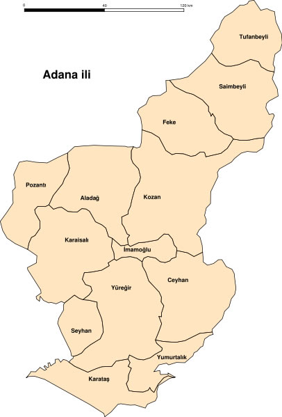 Cukurova Map, Adana