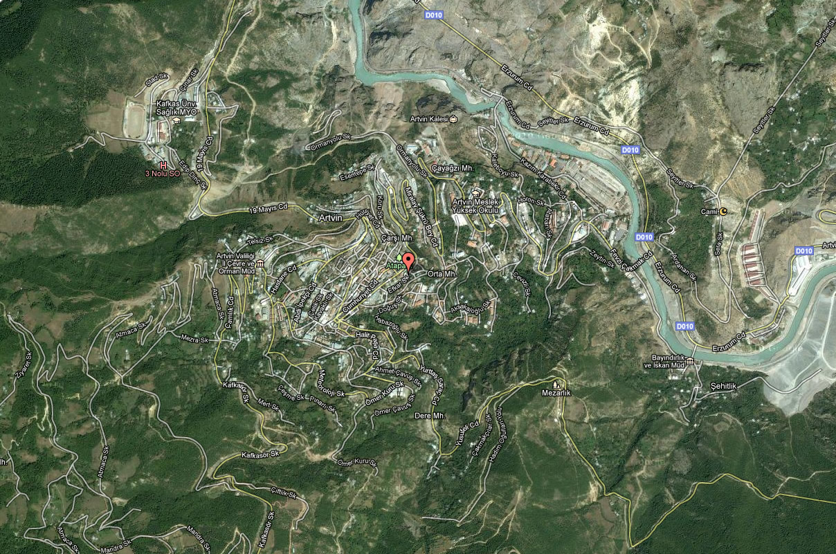 savsat Map, Artvin
