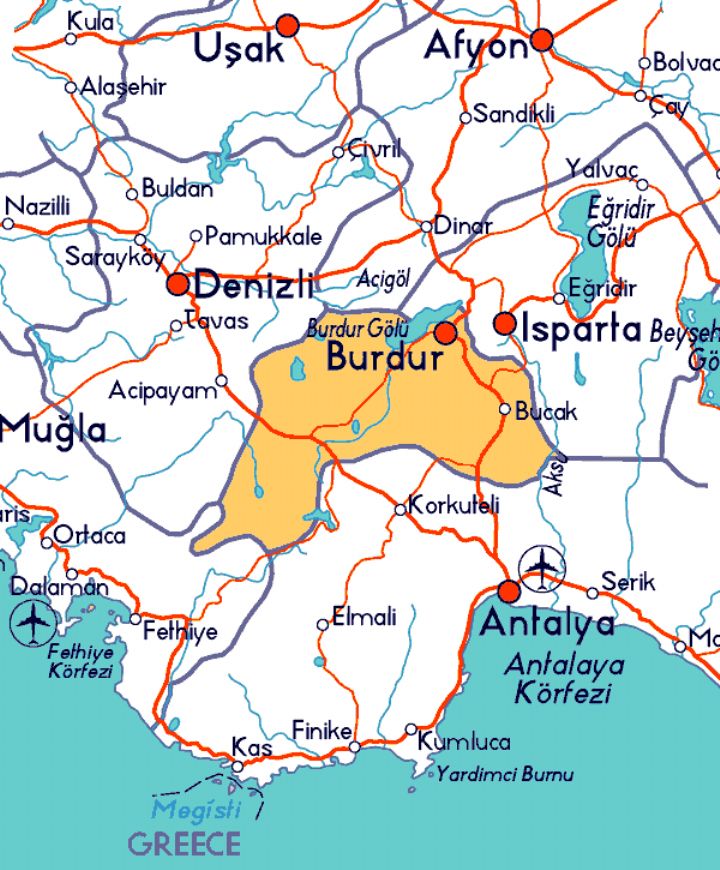 Cavdir Map, Burdur