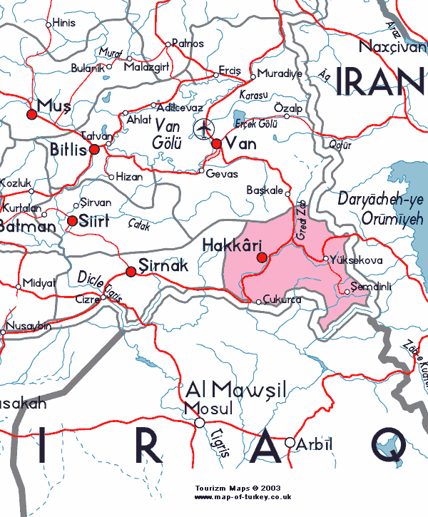 Semdinli Map, Hakkari