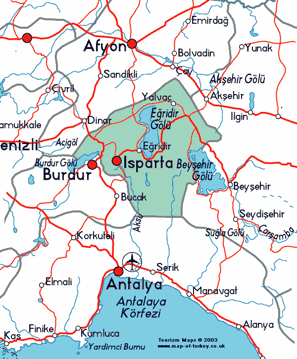 Senirkent Map, Isparta