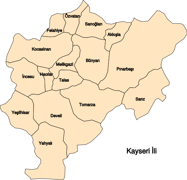 incesu Map, Kayseri