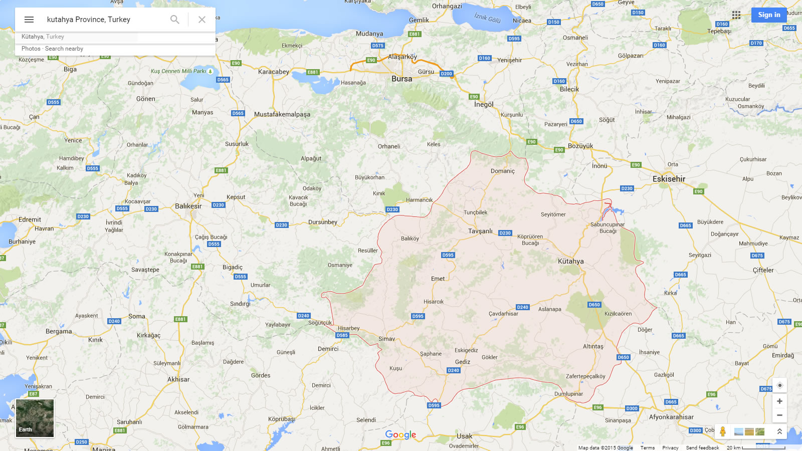 Emet Map, Kutahya