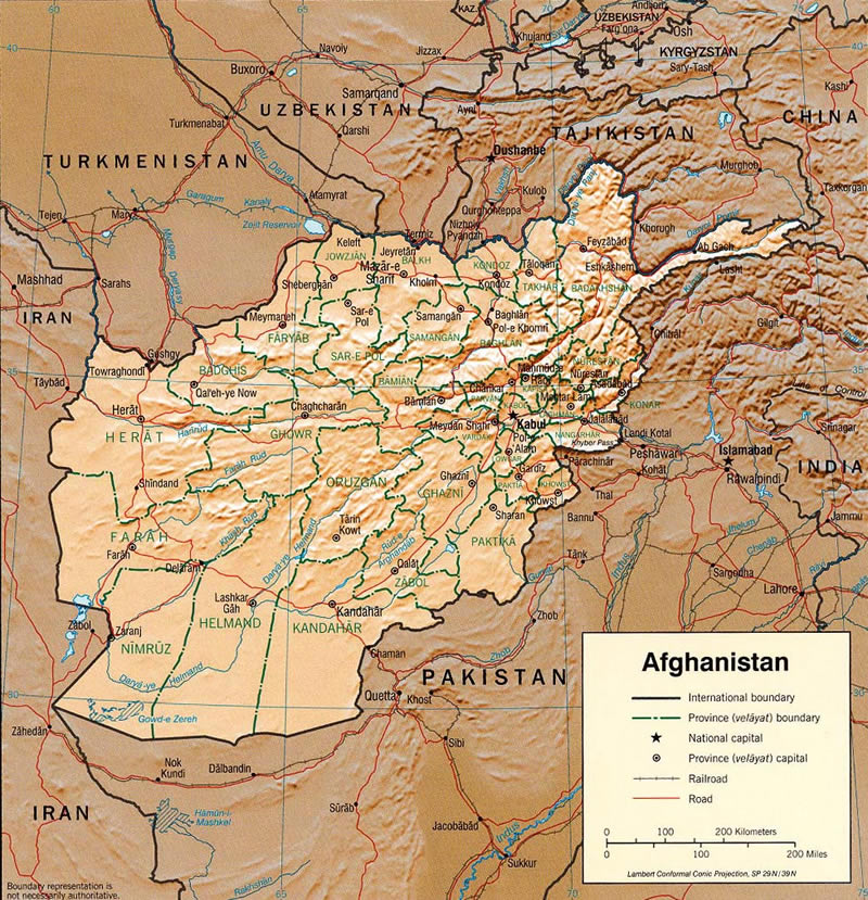 afghanistan carte physique