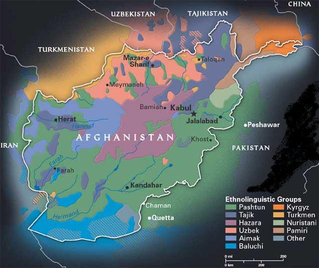 afghanistan geographie carte