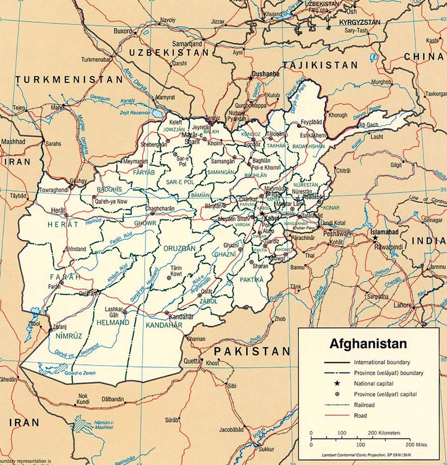 afghanistan politique carte