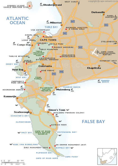 cape town peninsule plan sud afrique