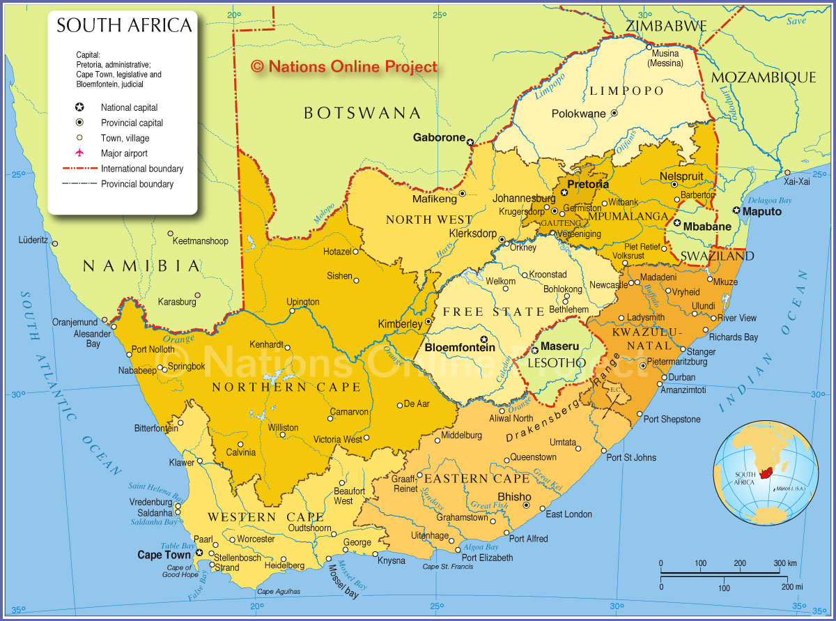 carte du sud afrique