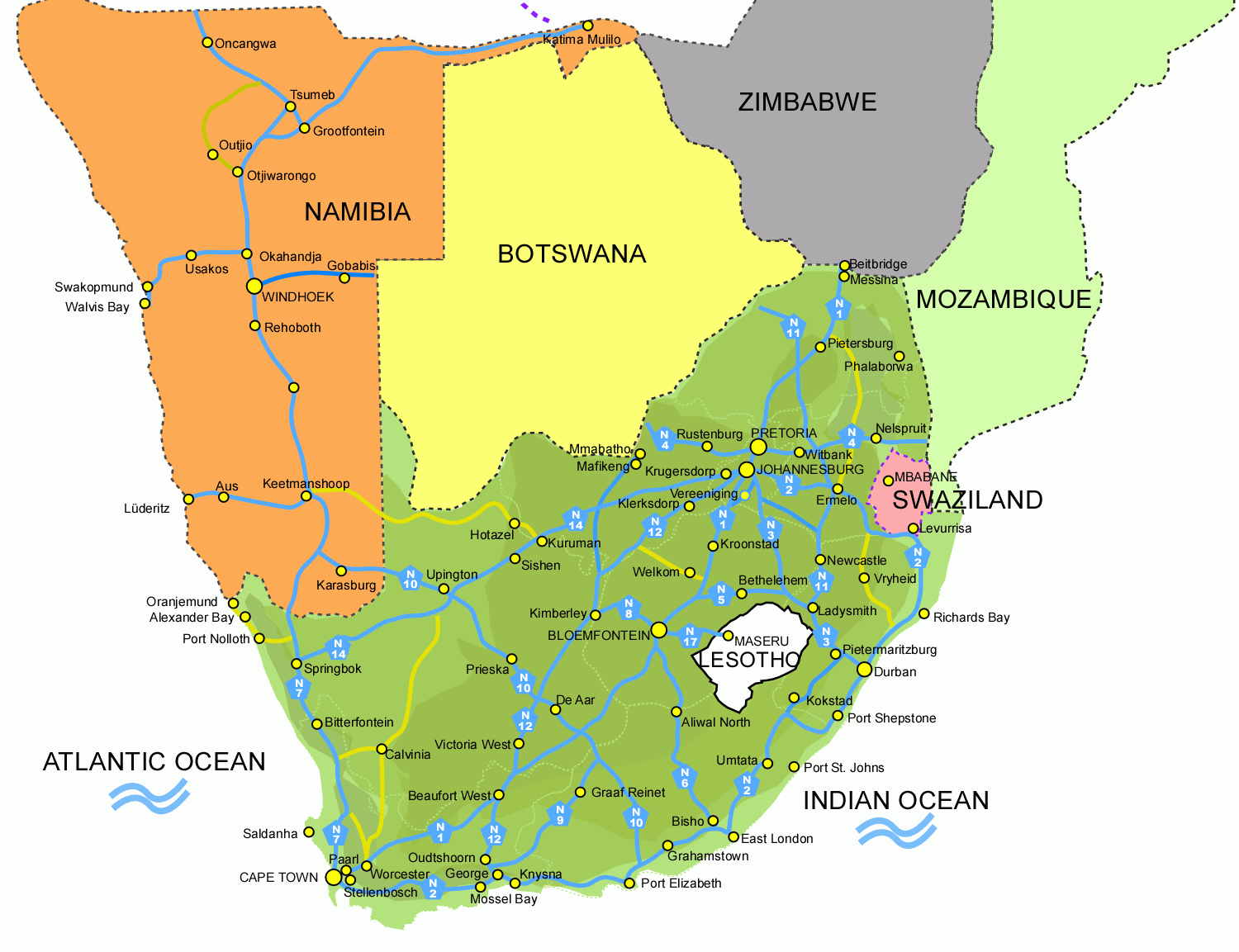  Afrique  du Sud  Carte 