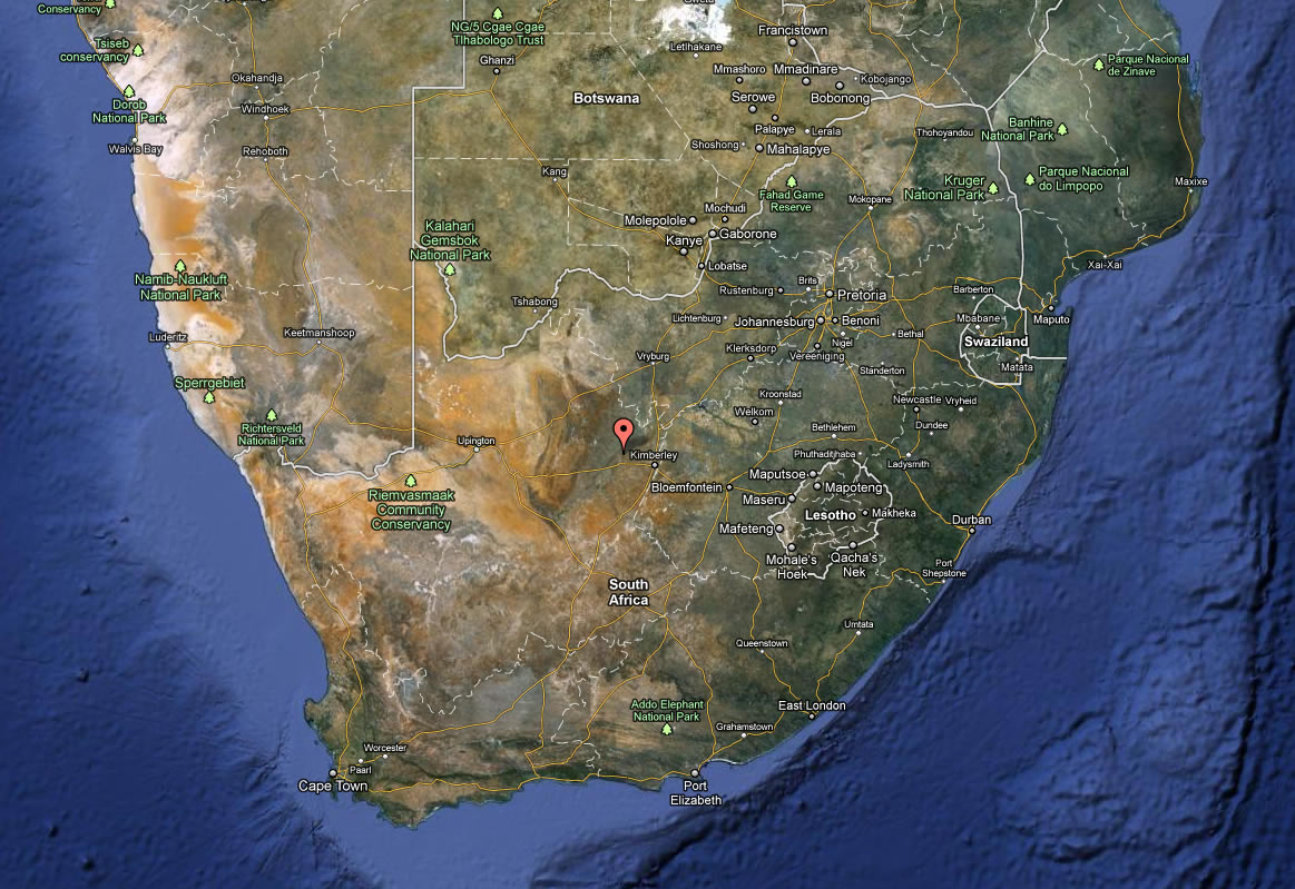 satellite image du sud afrique