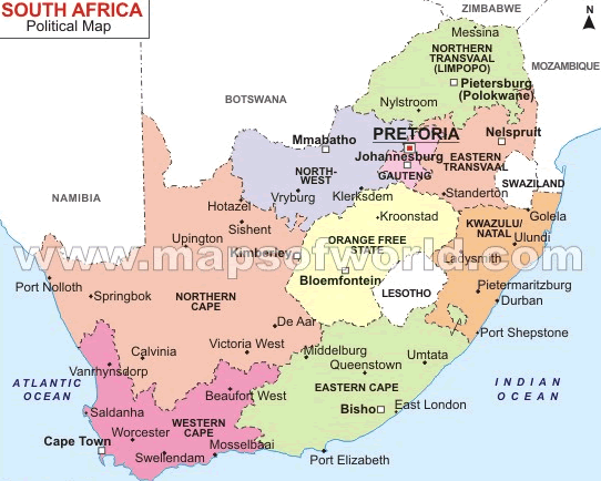 sud afrique carte