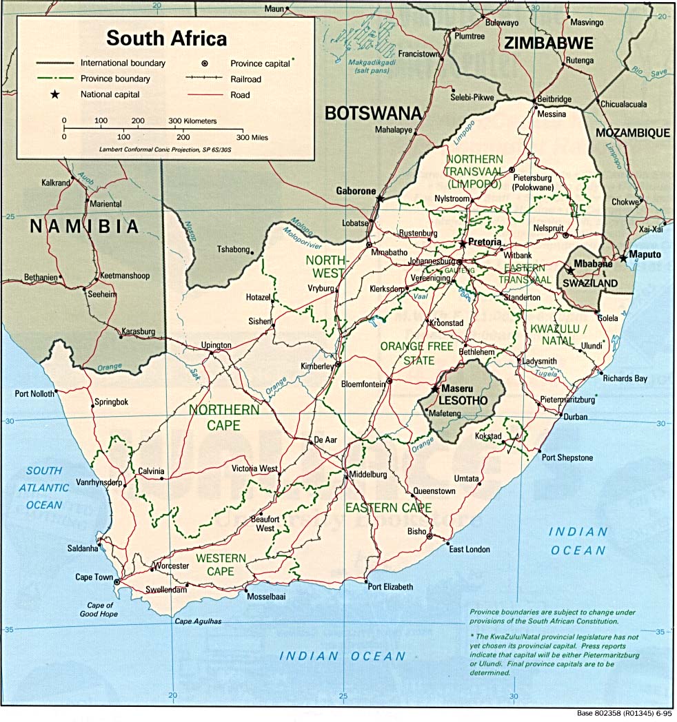 sud afrique cartes