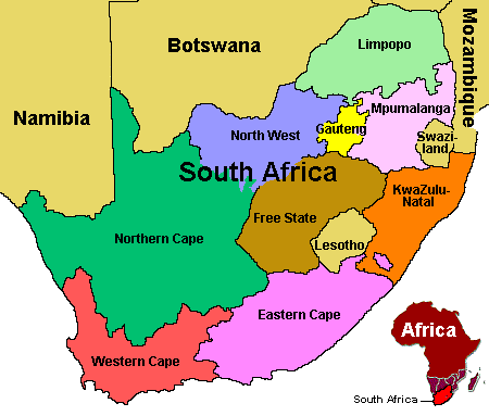 territories carte du sud afrique