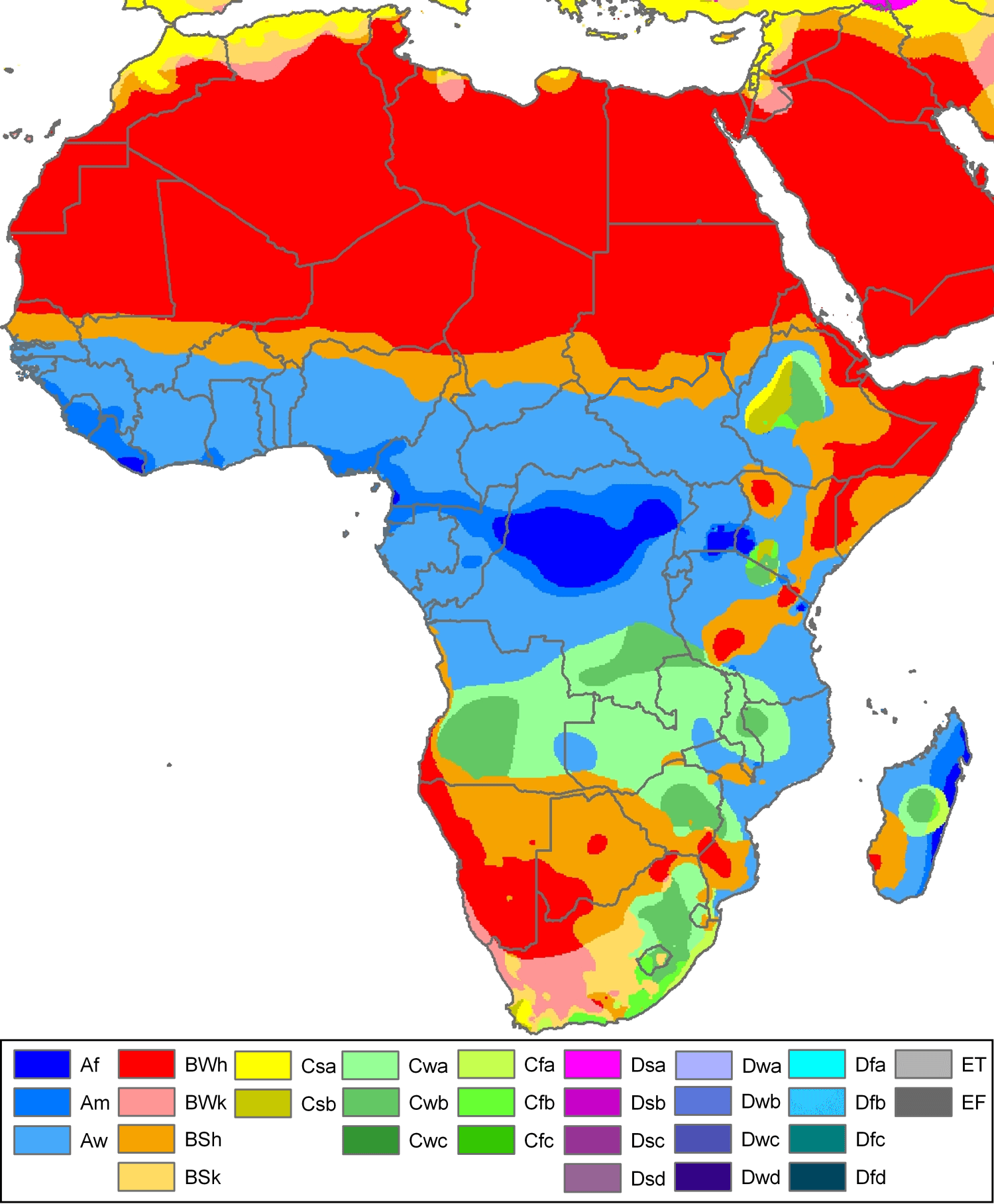 afrique koppen carte