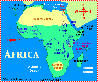 afrique riviere carte