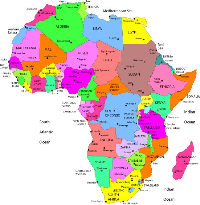 carte du afrique