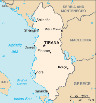 albanie carte villes