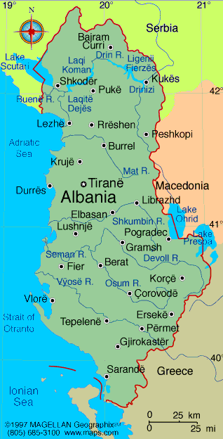 albanie politique carte