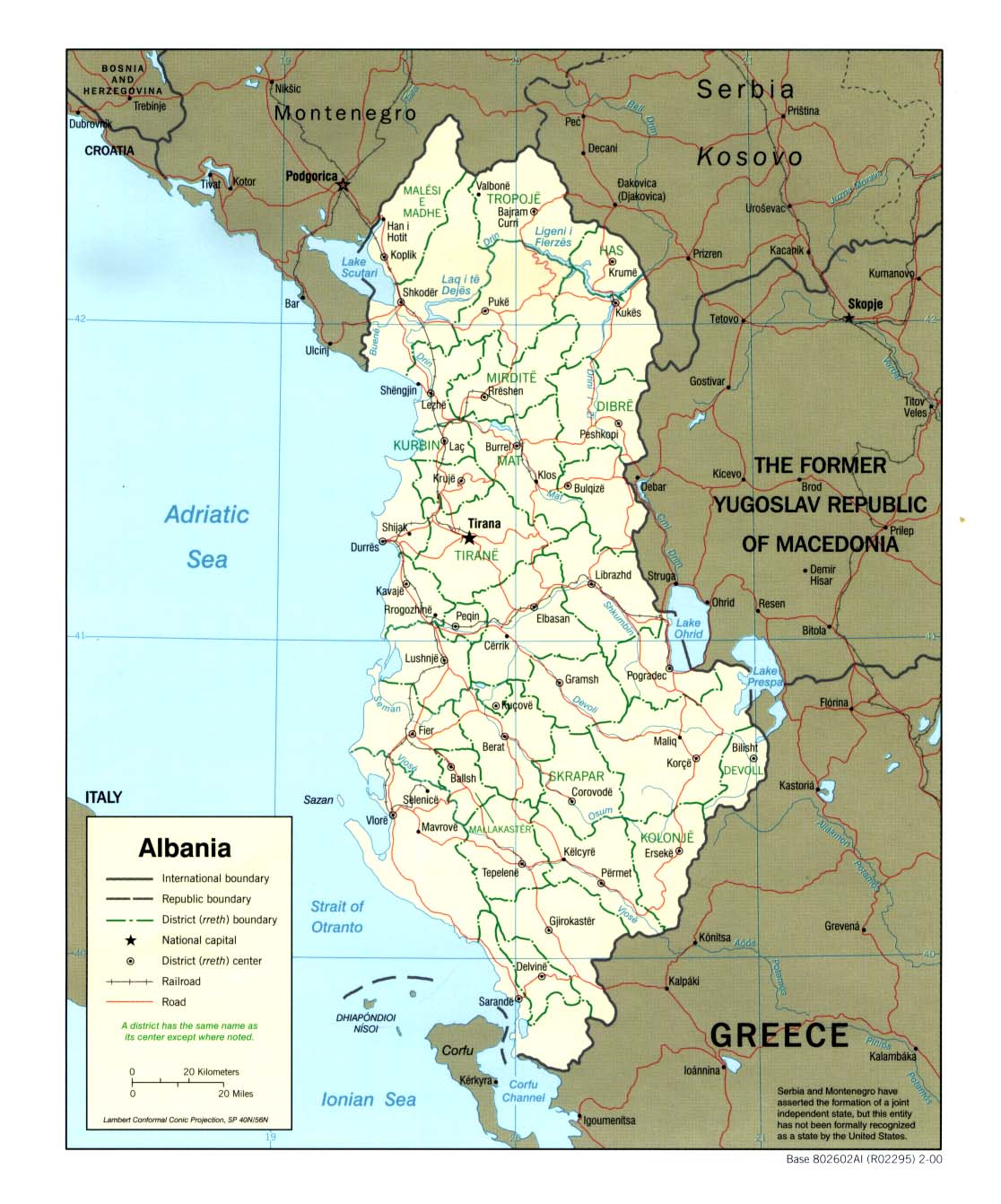 politique carte du albanie