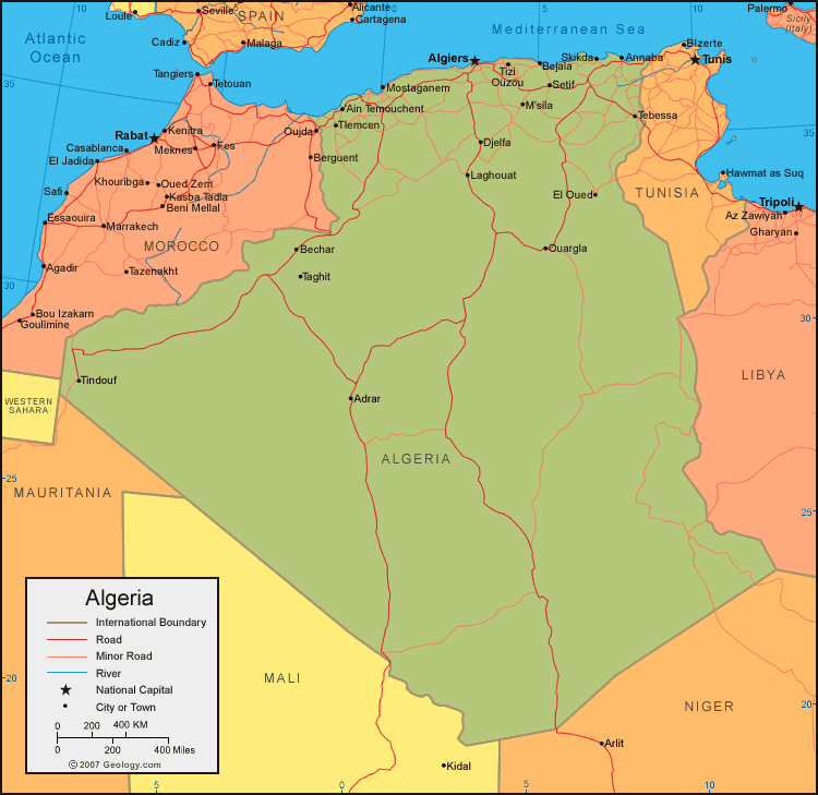 carte du algerie