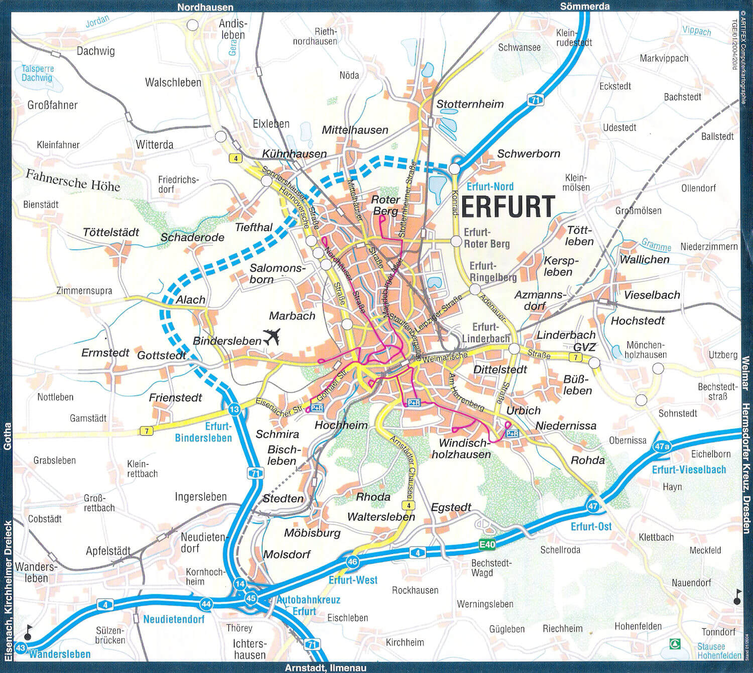 Erfurt itineraire plan