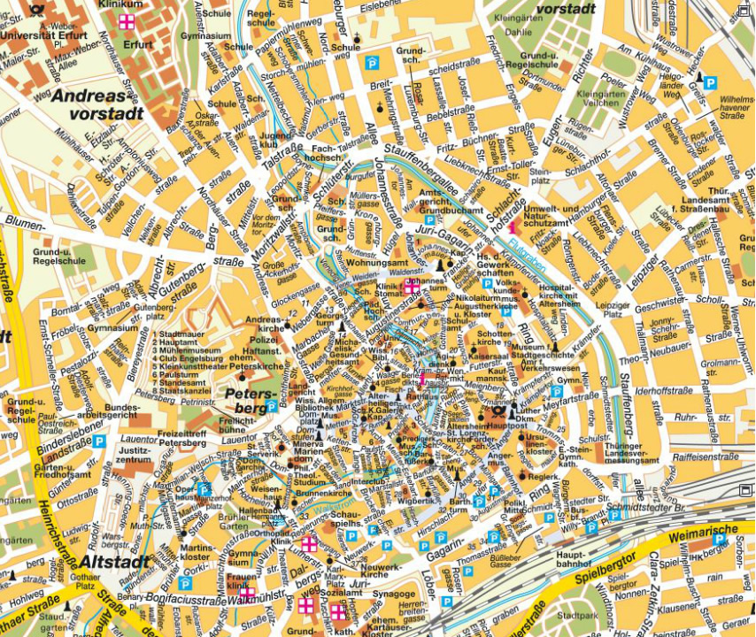 Erfurt ville centre plan