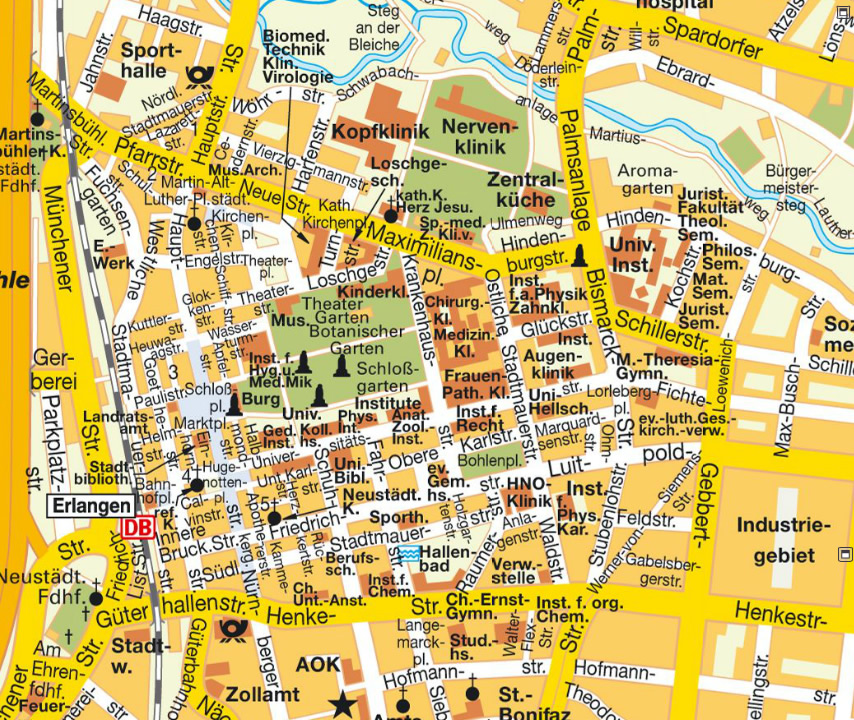 Erlangen ville centre plan