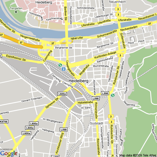 Heidelberg ville centre plan