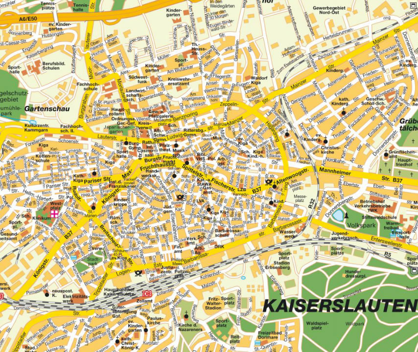 Kaiserslautern ville centre plan