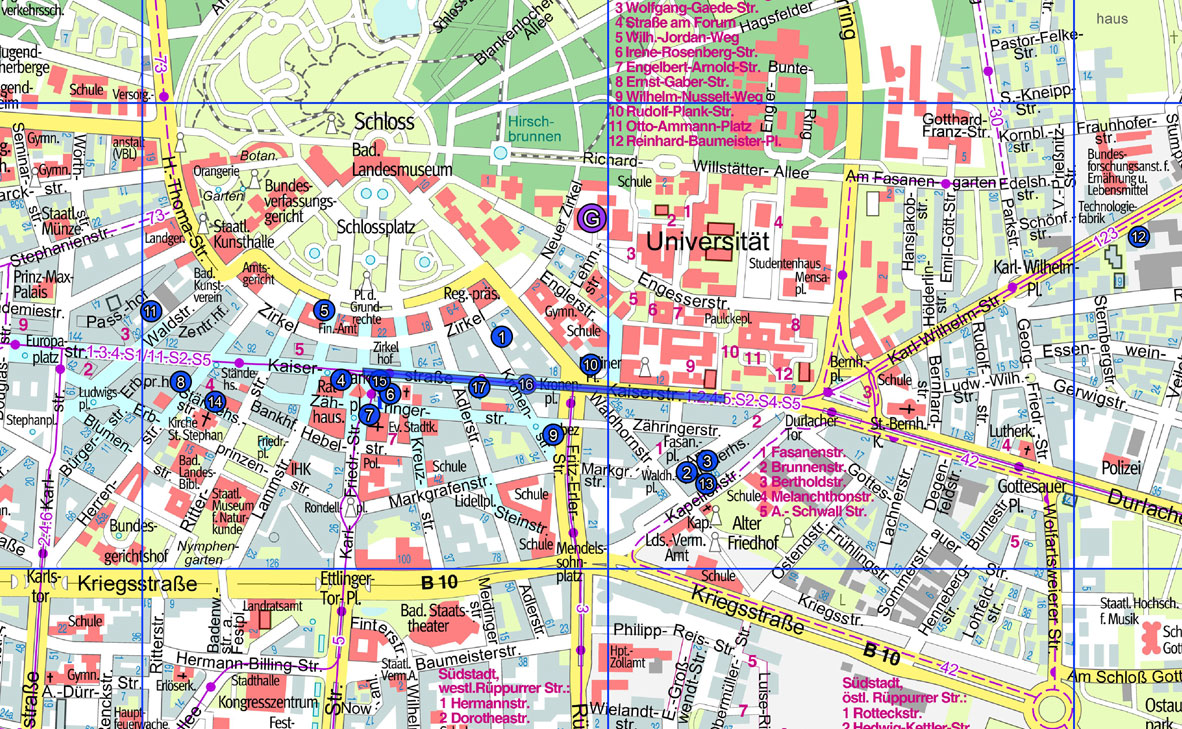 Karlsruhe street plan