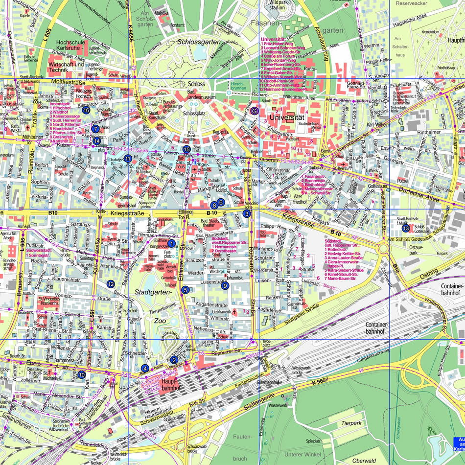 Karlsruhe touristique plan