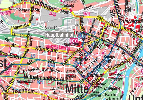 Kassel centre ville plan
