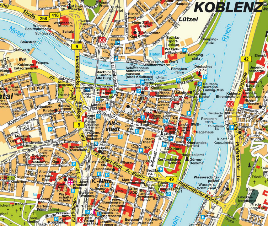 Koblenz ville centre plan