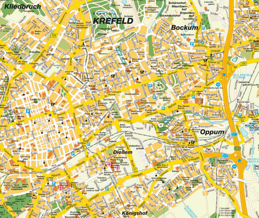Krefeld ville centre plan