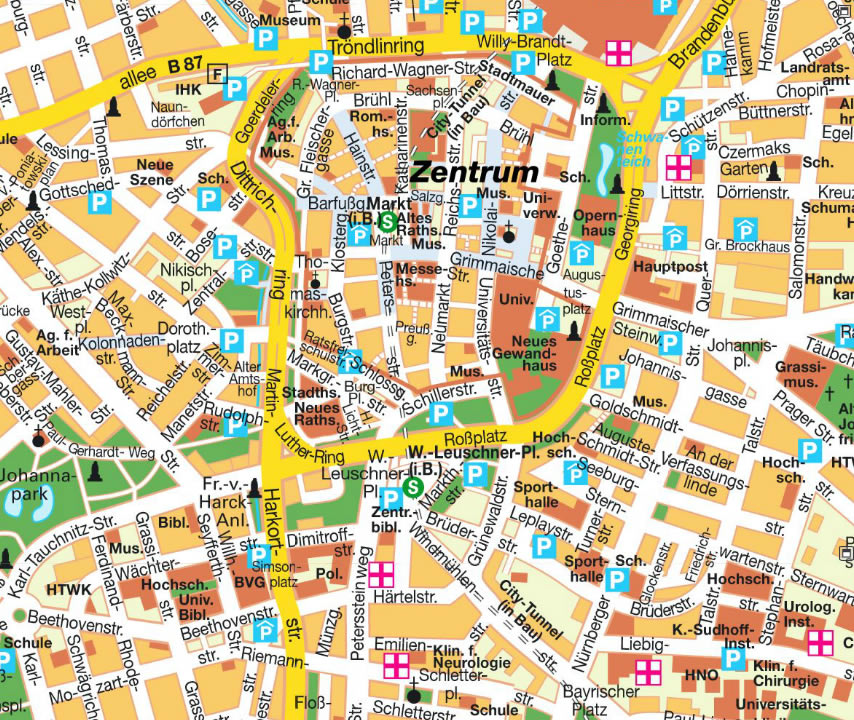 Leipzig ville centre plan