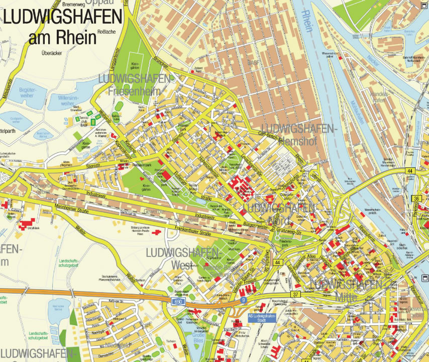 Ludwigshafen ville centre plan