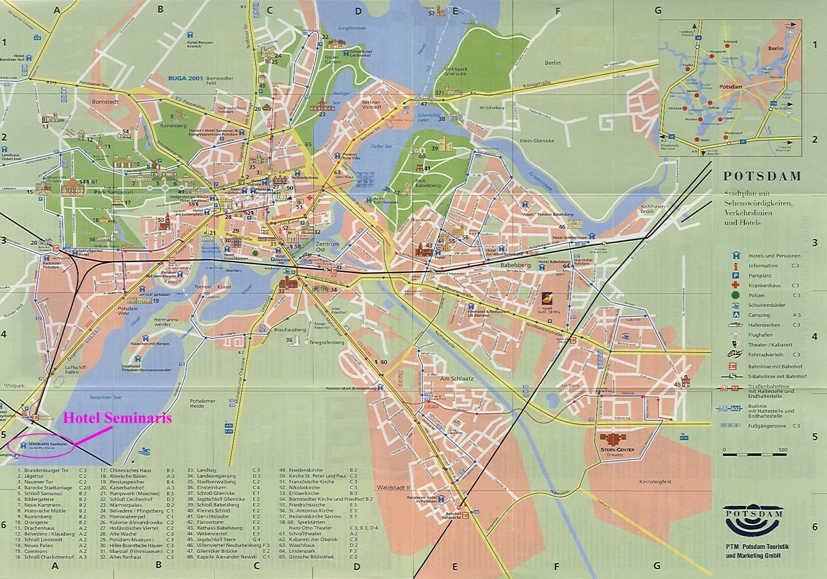 Potsdam touristique plan