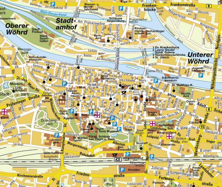 Regensburg ville centre plan