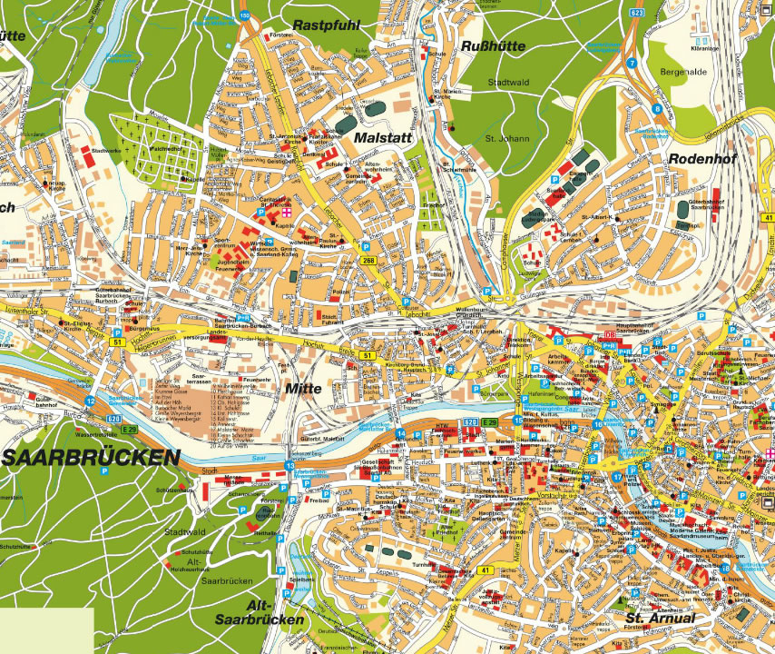 Saarbrucken ville centre plan