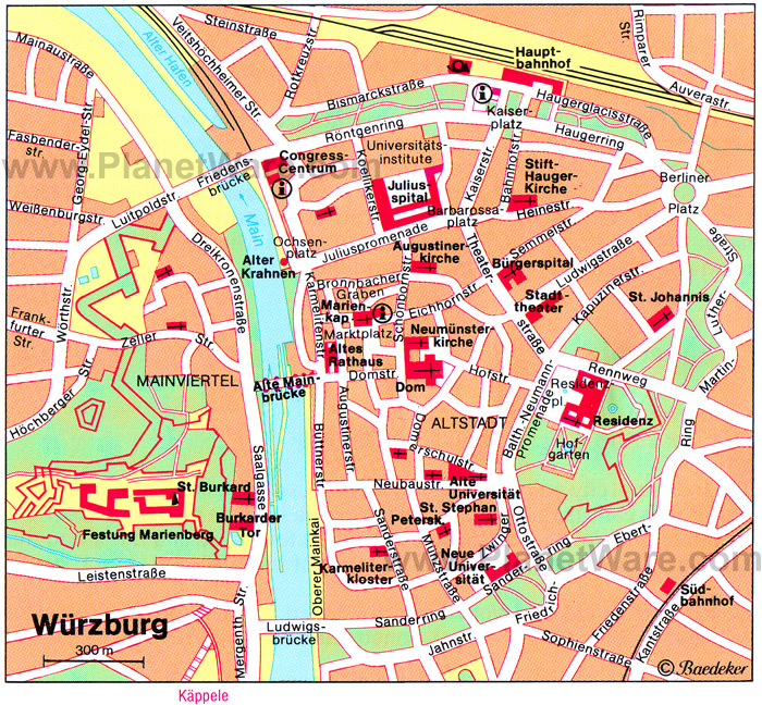 wurzburg centre ville plan