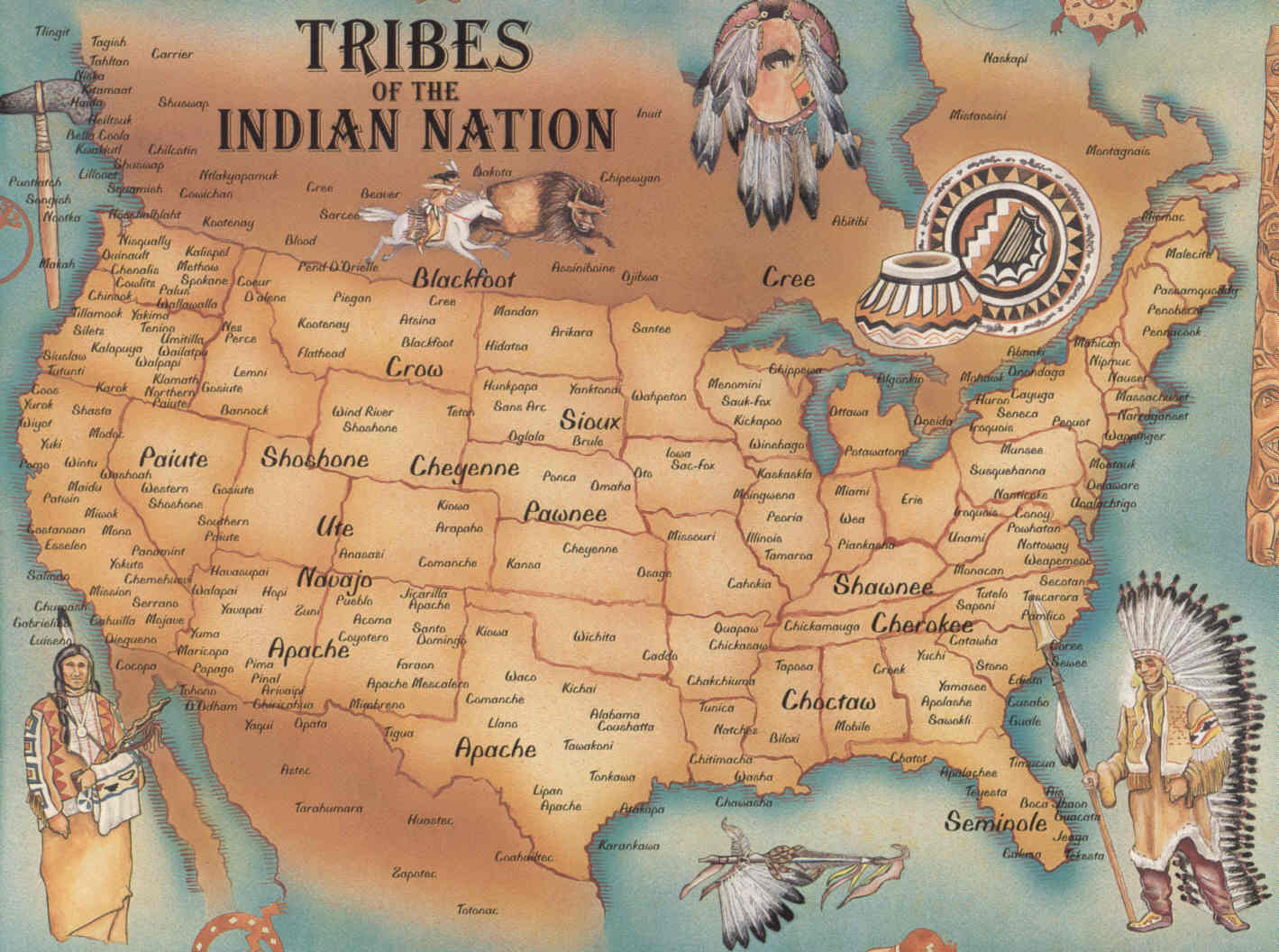 amerique du nord native ameriquen carte