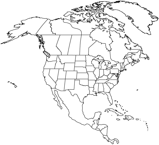 amerique du nord vide carte