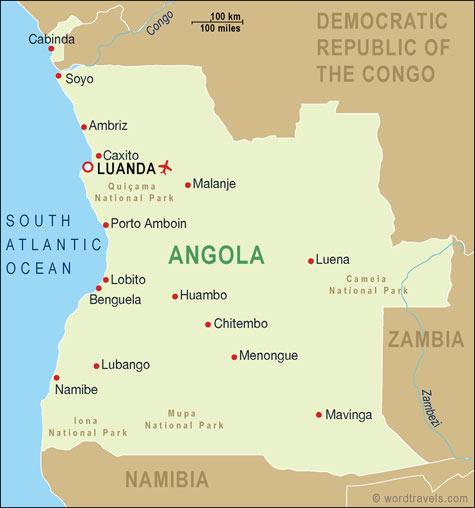 angola carte villes