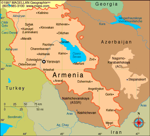 villes carte du Armenie