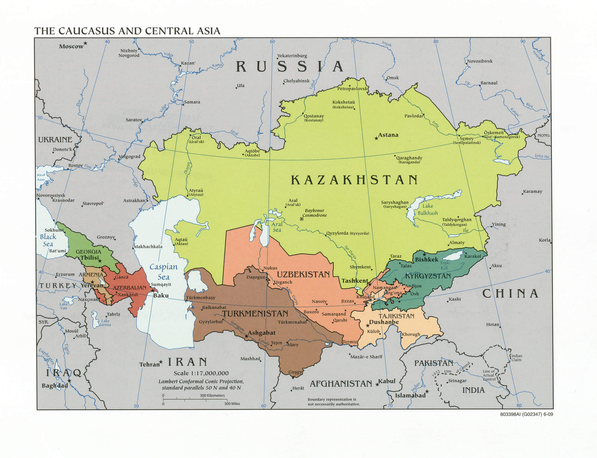 Caucase central asie carte