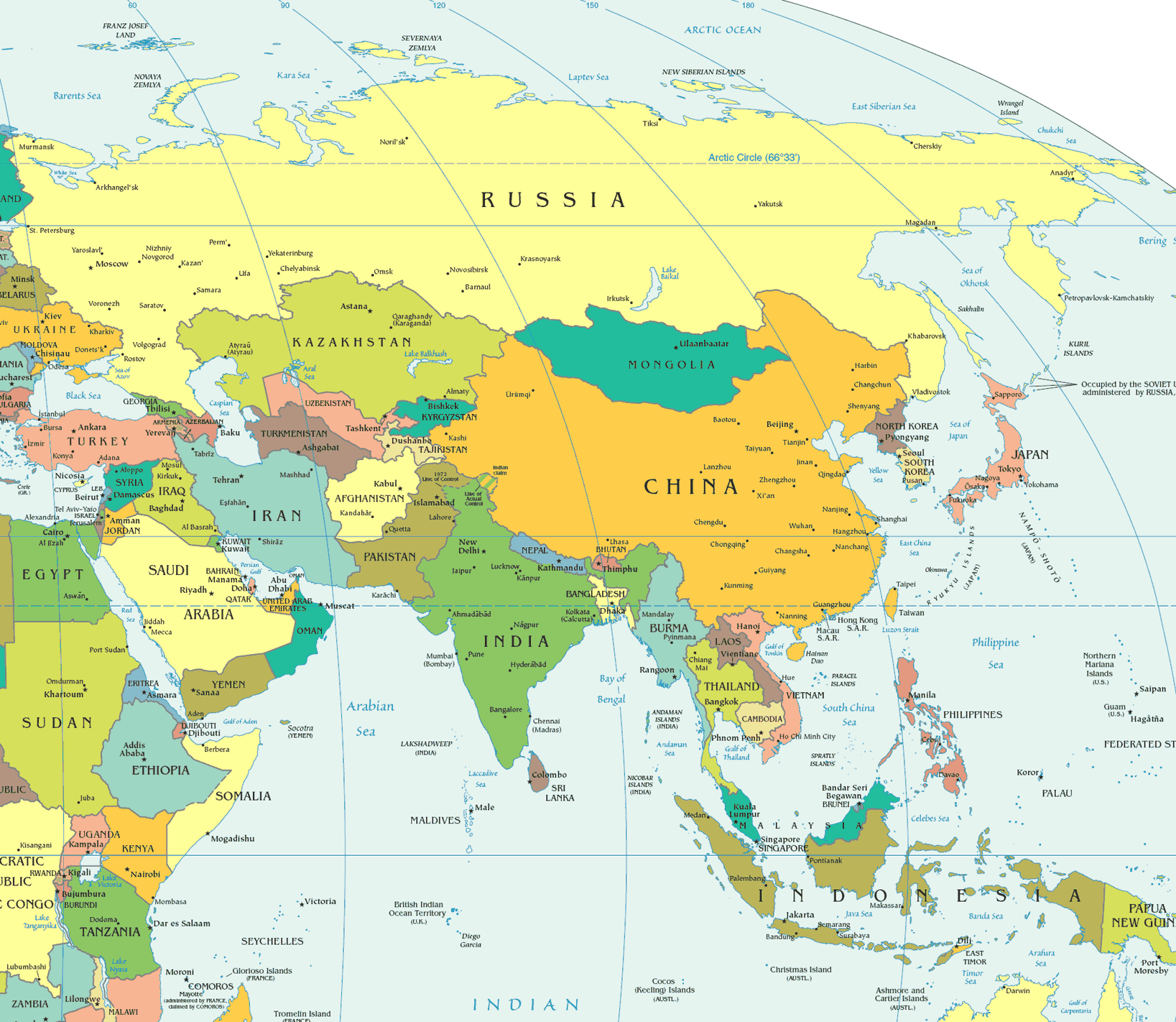 asie politique carte