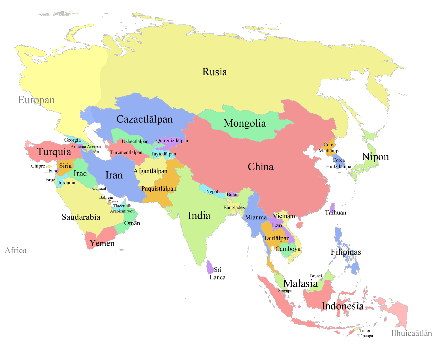 politique carte du asie